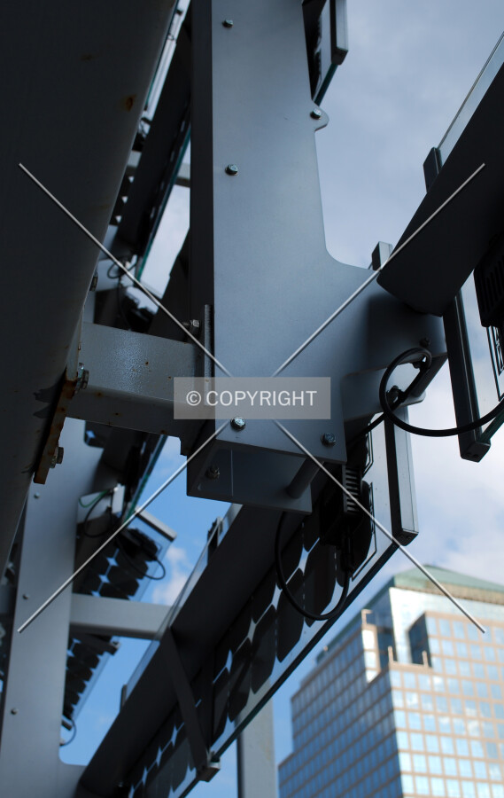 Close-up of part of the photovoltaic system