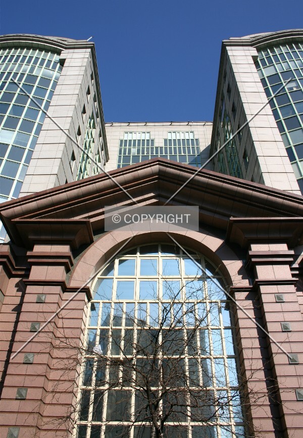 Looking up from the entrance