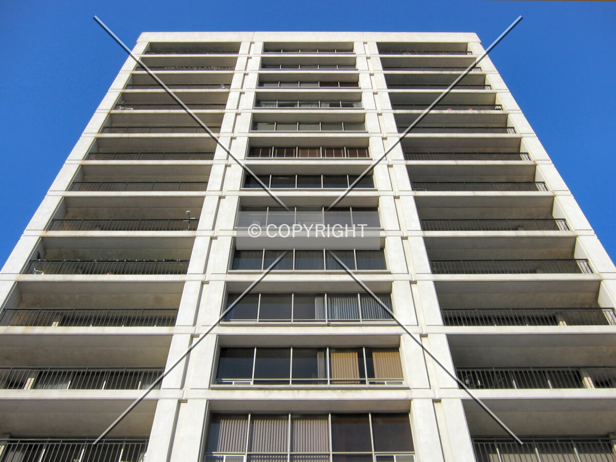 Looking up from Lindell Boulevard