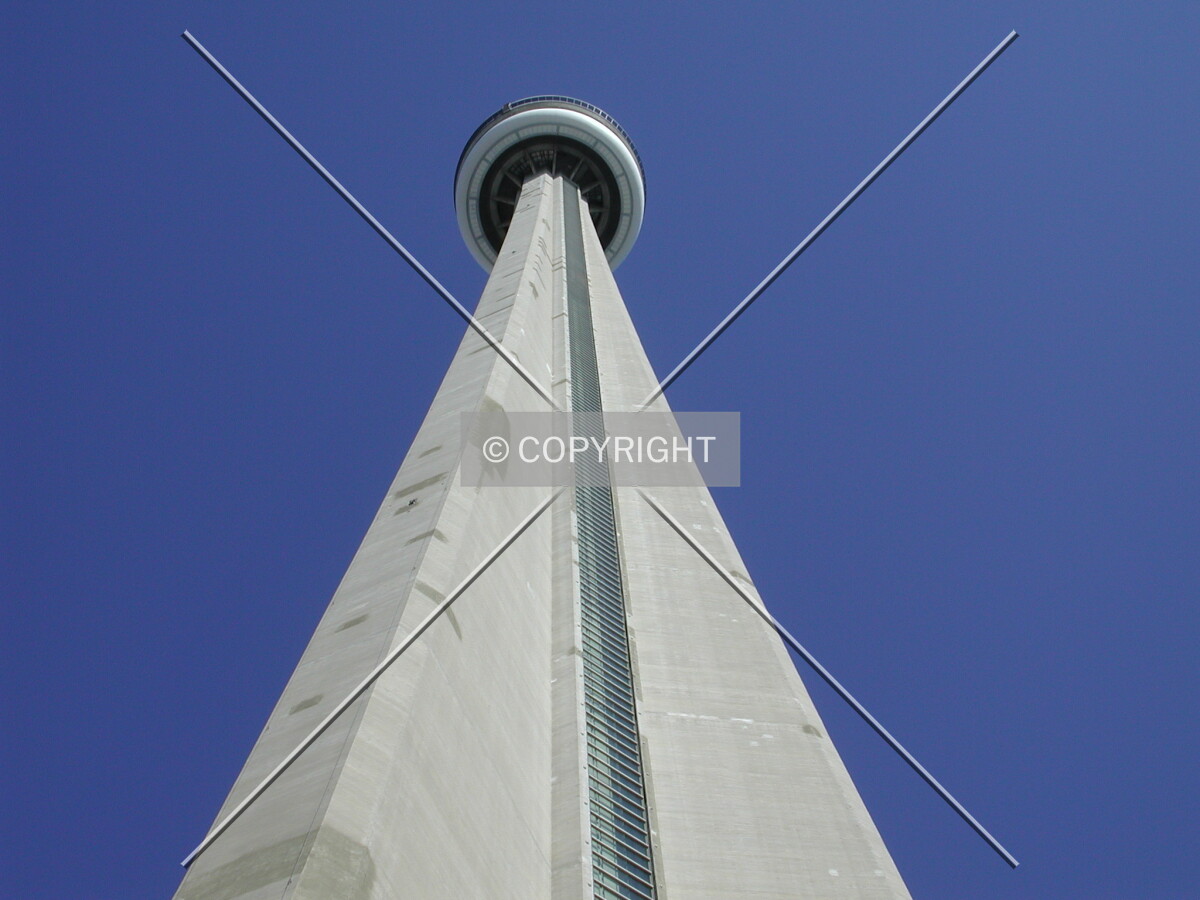 Looking up at the entire structure from the base