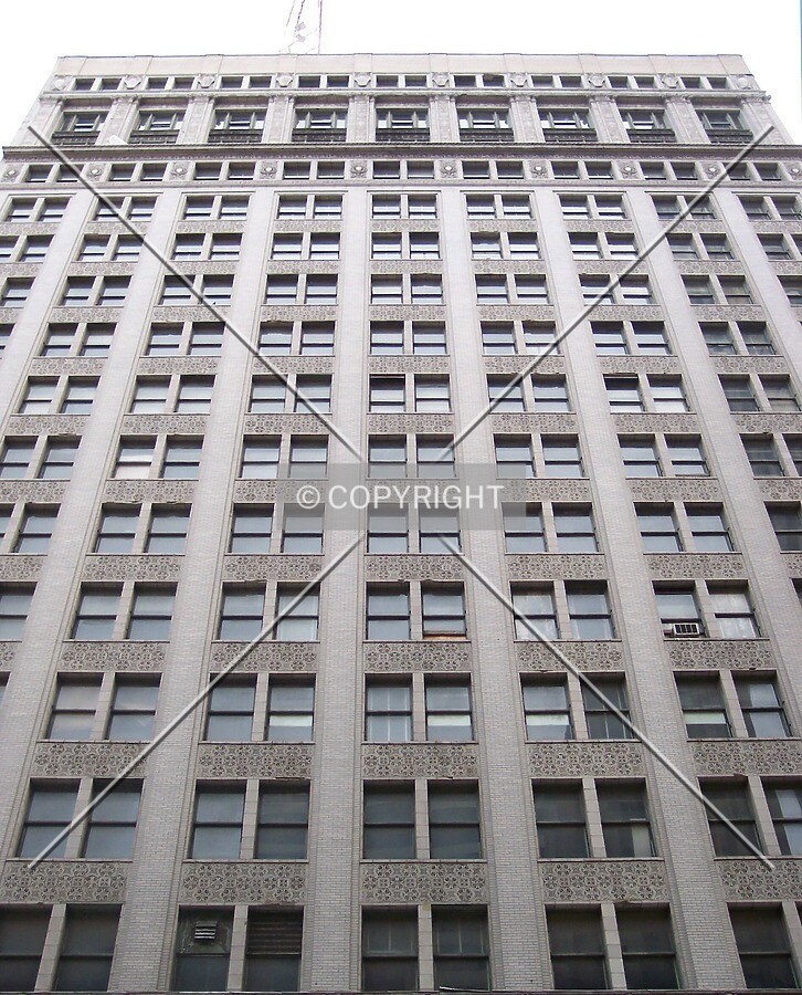 Looking up at the west facade; October 31, 2004