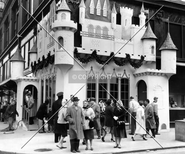 Vintage view of a Christmas display