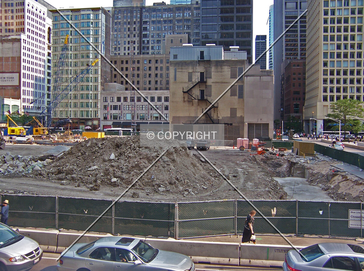 Overview of the Block 37 site from the 2nd floor of the Delaware Building