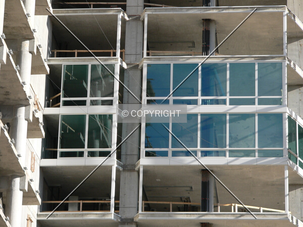 Looking at the southern face where windows are being installed