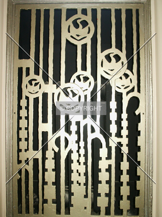 Grille under a lobby window