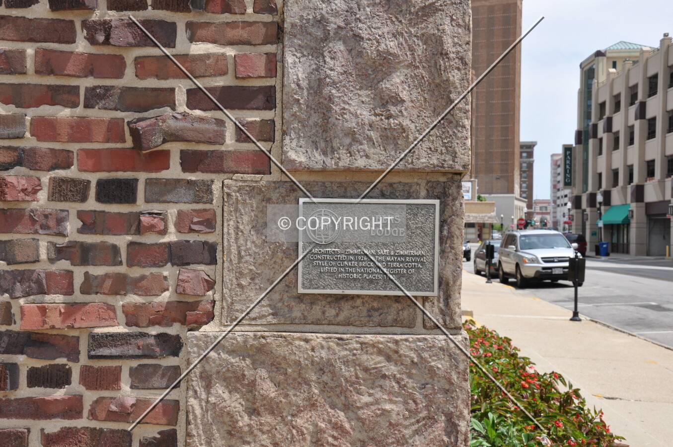Quoins and plaque