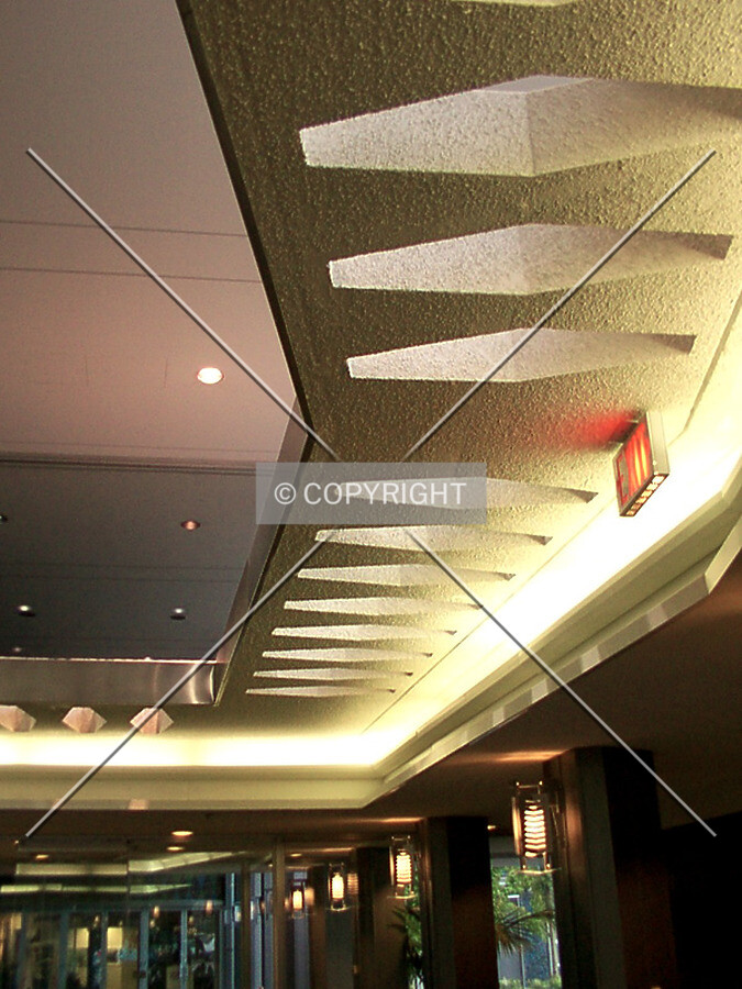 Concrete canopy around the lobby