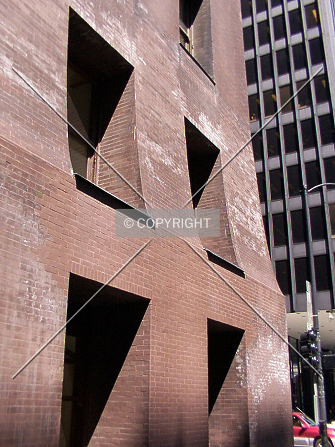 Base of the building, showing the 6-foot-thick masonry walls
