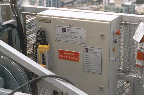 Detail of the building washing machine