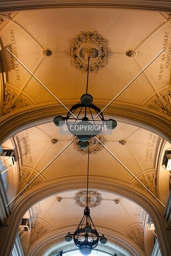 Looking up at the main hall
