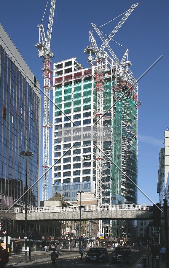 View east along Wormwood Street from London Wall