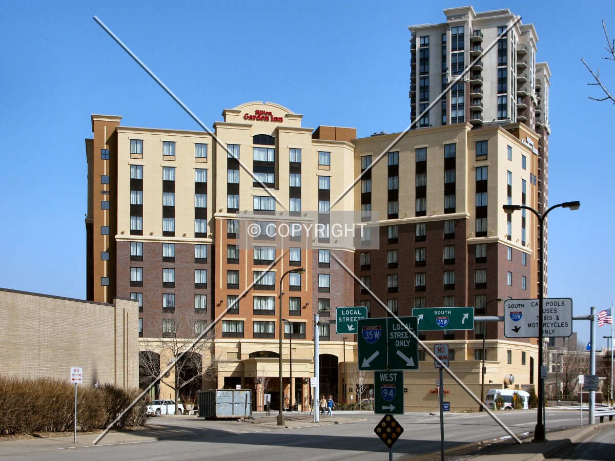 View to the east along 12th Street South, Grand Park rising beyond