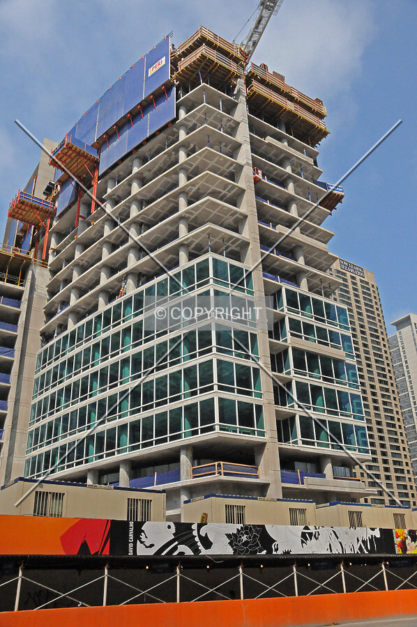 Looking up from Grand Avenue