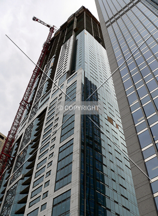 View up the northwest corner from the Blue Cross Blue Shield Plaza
