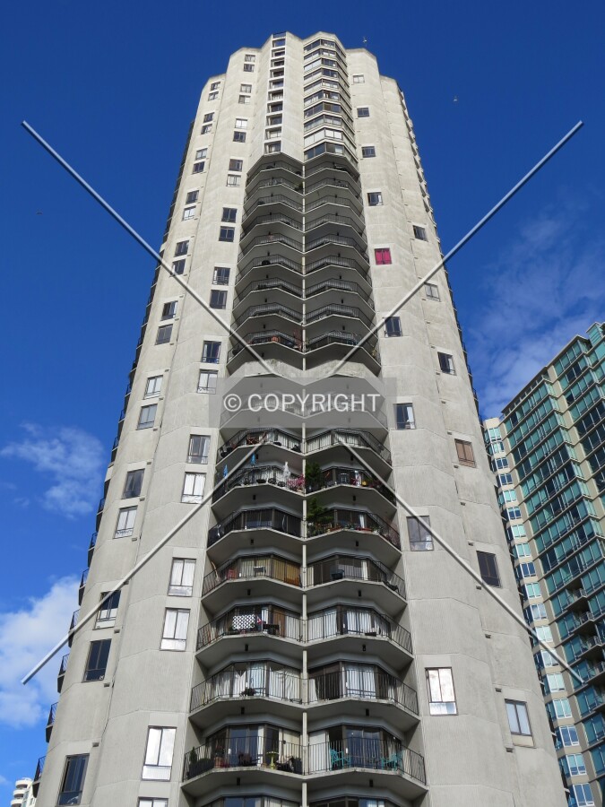 Looking up from Beach Avenue