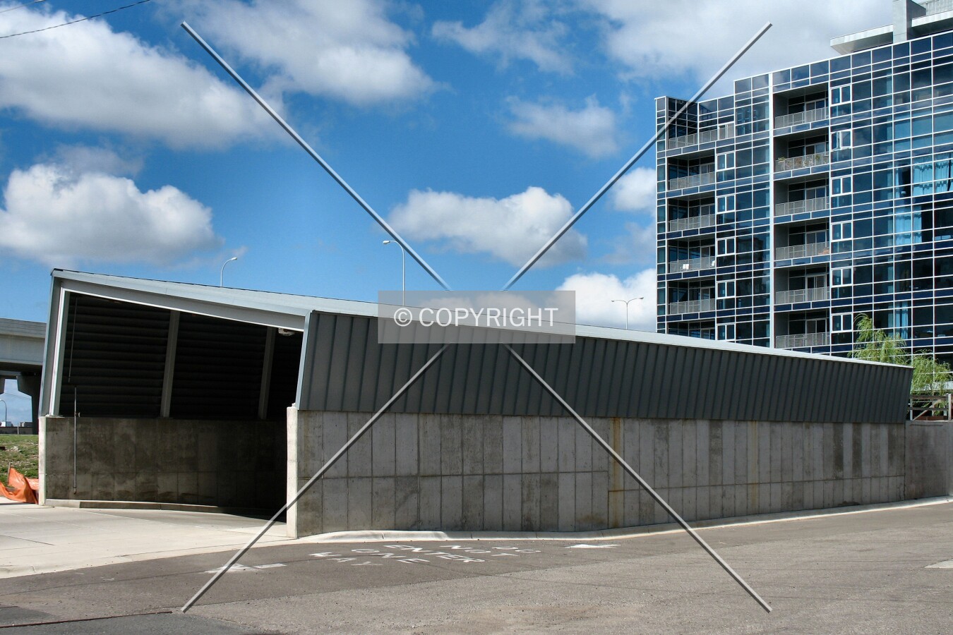 Garage canopy from 5th Avenue North