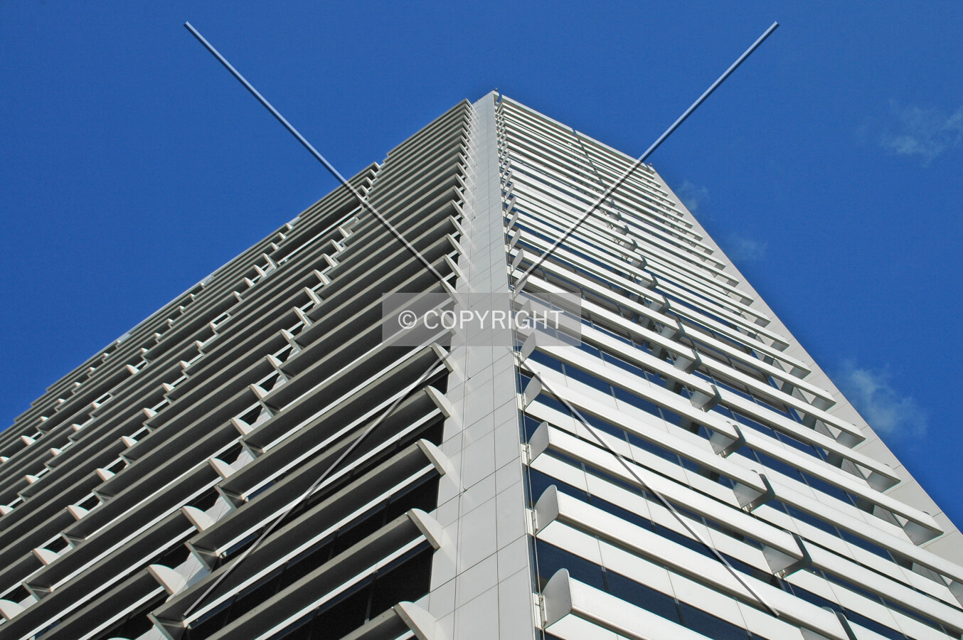Looking up the northwest corner