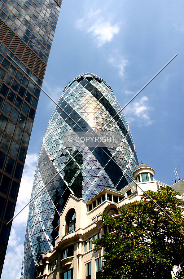 Rising above St. Mary Axe from Aviva Plaza