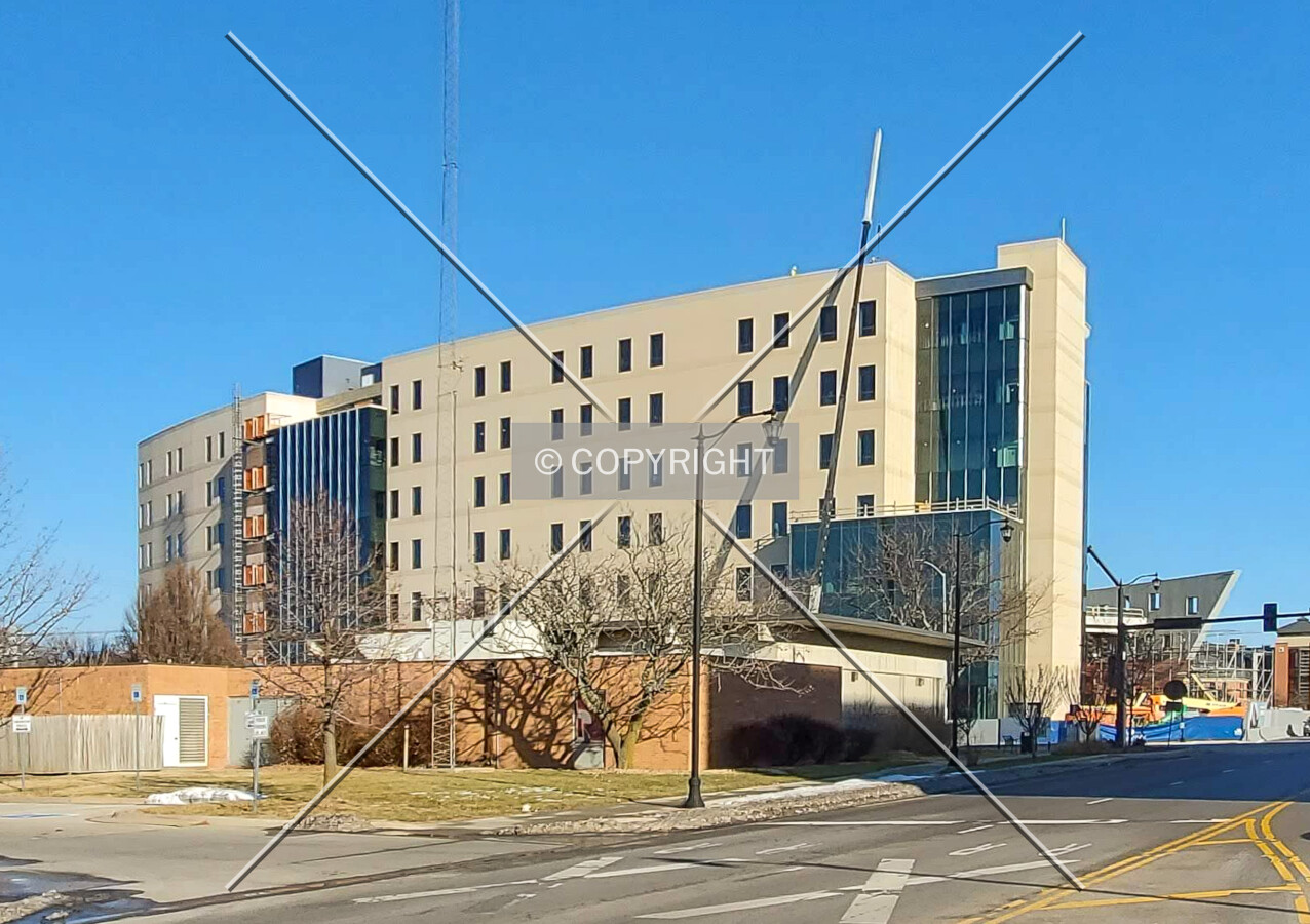 From the southwest during construction; December 21, 2019