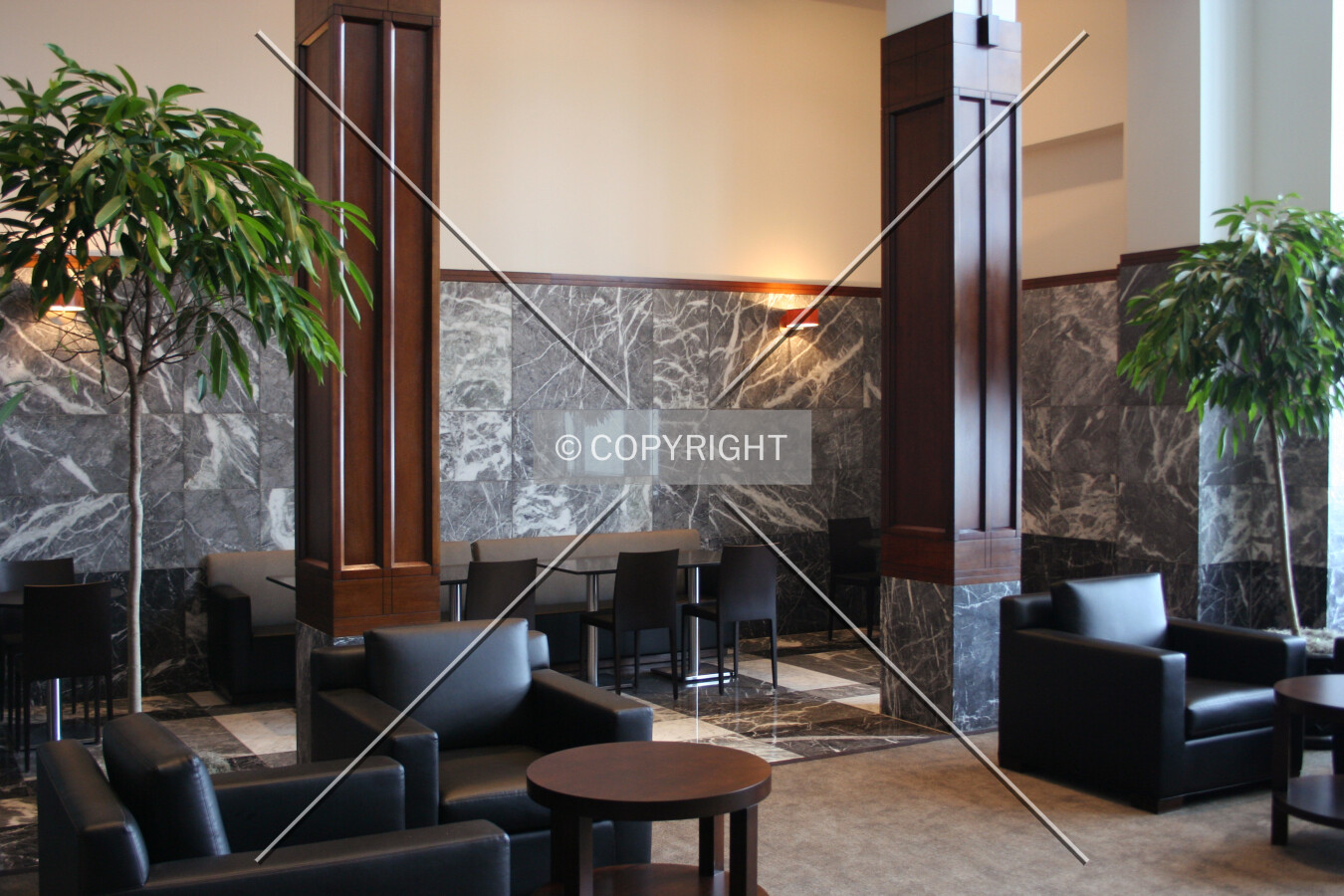 North side of the skylobby