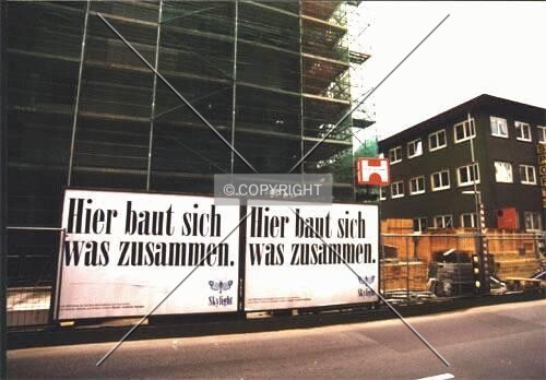 Advertisements at Bleichstrasse in front of the tower