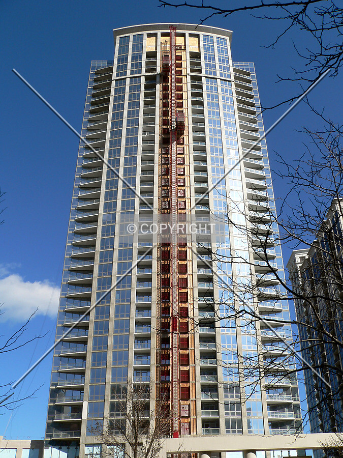View up the west face from Indiana Avenue