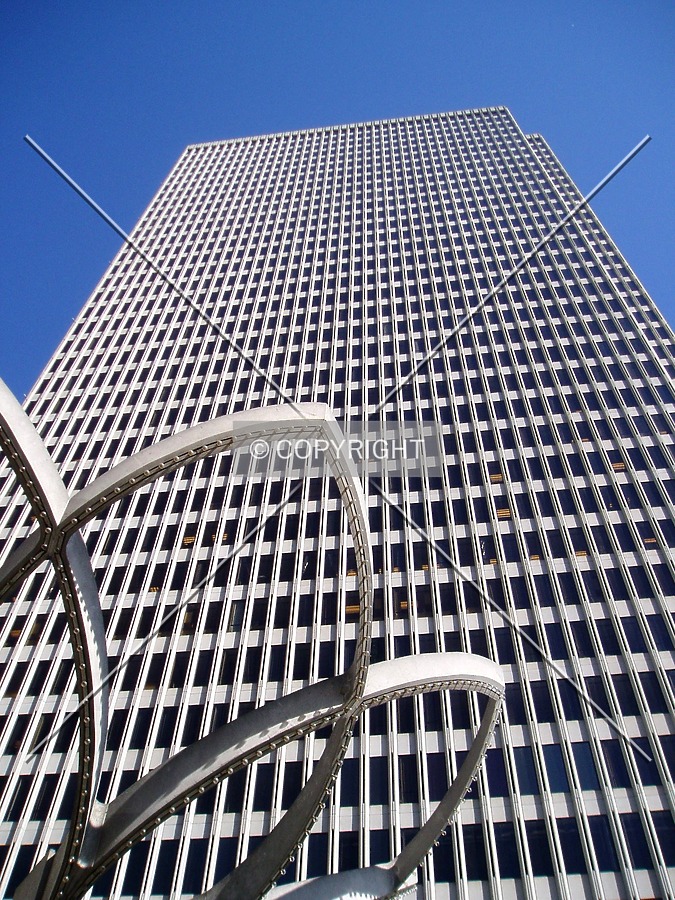 Looking up from the south in Embarcadero Plaza