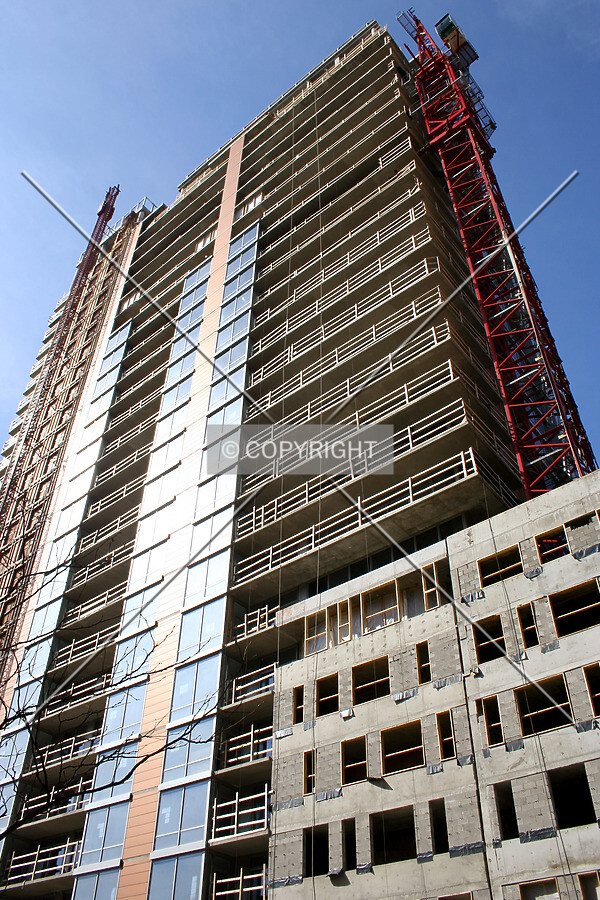 Looking up the northeast corner