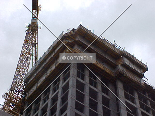Looking up at the northwest corner and formwork