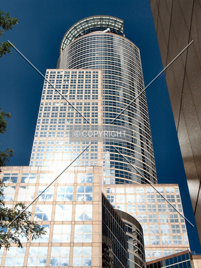 Looking up the east side from the south side of the Hennepin County Government Center