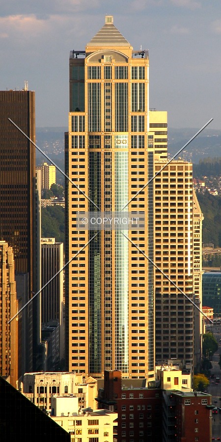 From the northwest on the Space Needle observation deck