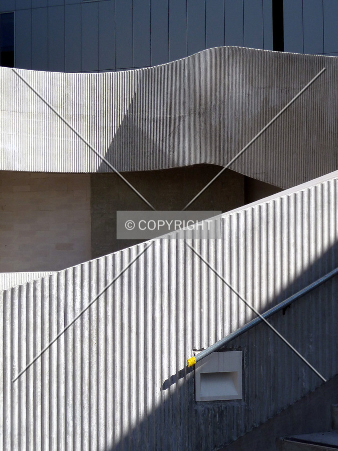 Concrete stair at the northeast corner