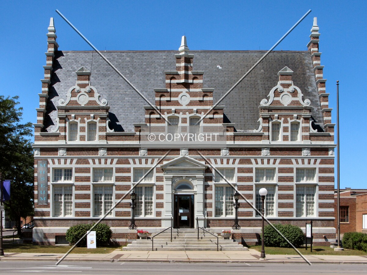 Full front elevation from across Center Street