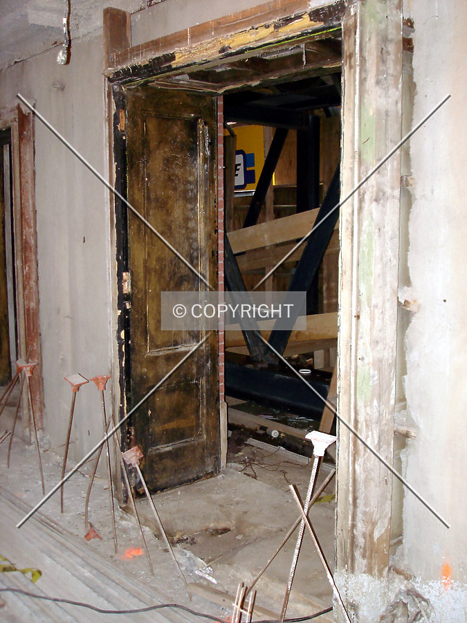 Theater doorway before restoration
