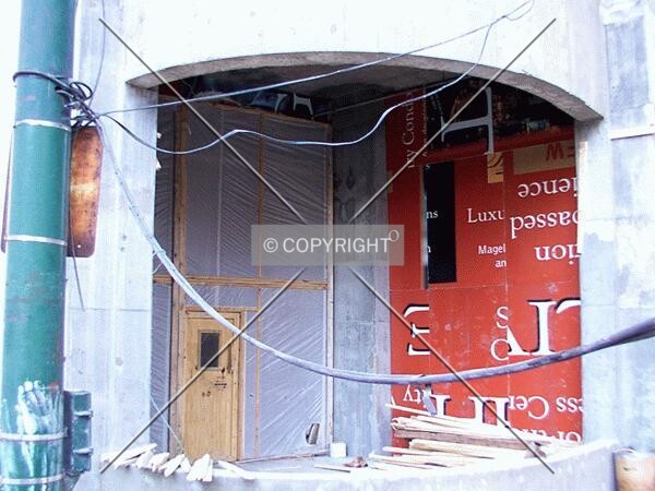 Southwest corner at ground level