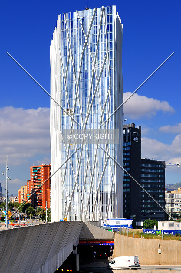 View of the building across Ronda de Litoral highway