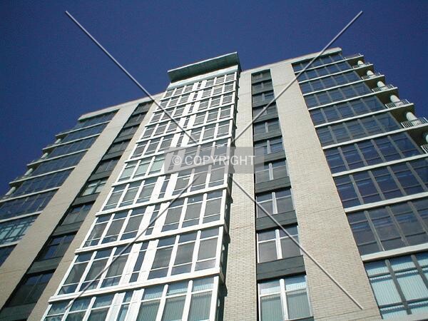 Looking up the side of the building