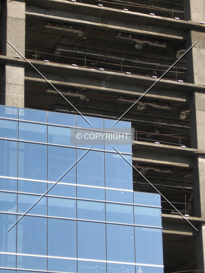 First sections of curtain wall