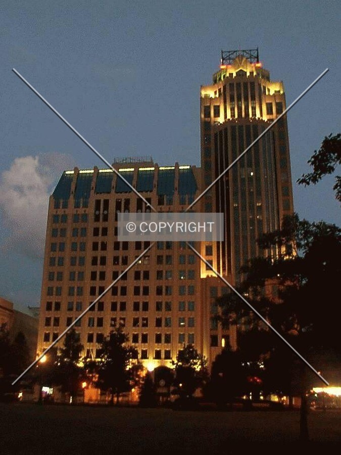 North facade at night