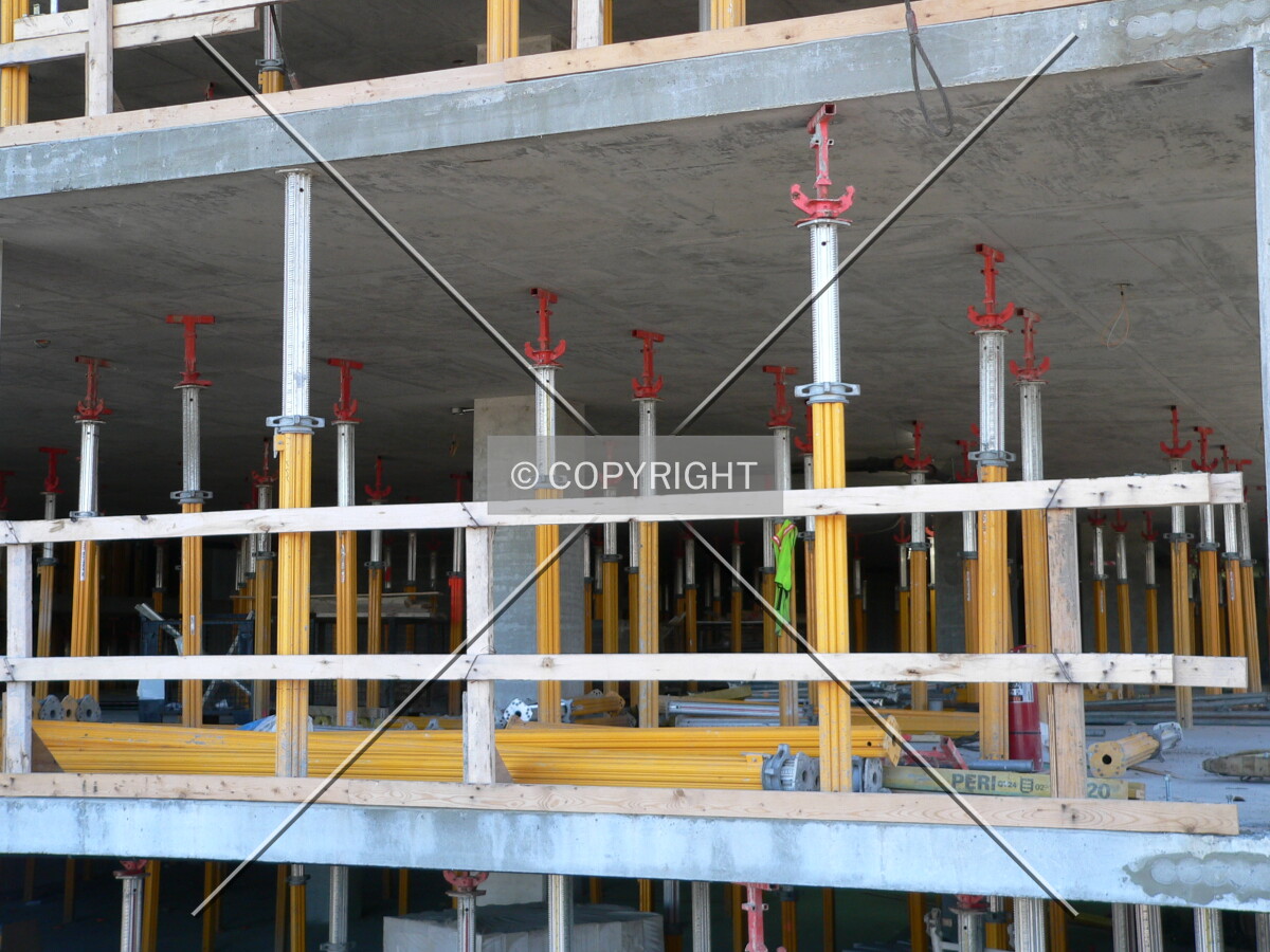 Looking into the structure with a view of interior bracing