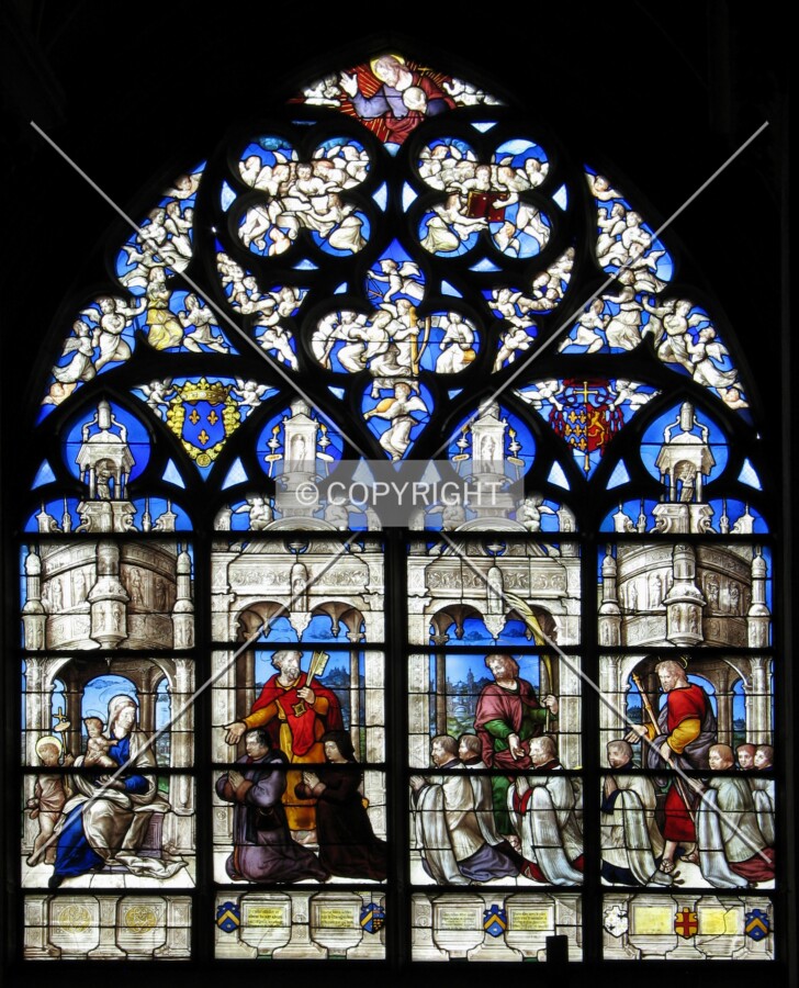 Stained glass window of the Chapel of Saint Anne and the Virgin Mary