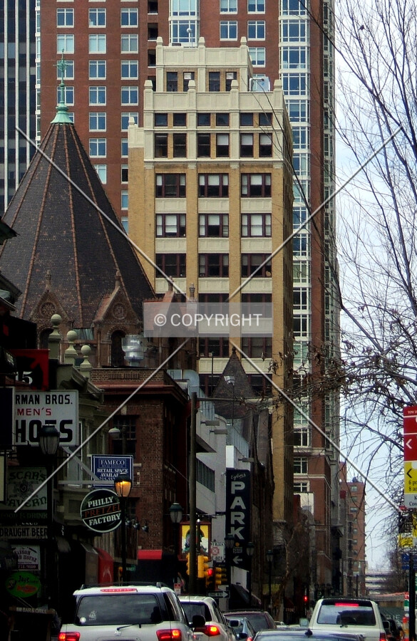 View from the southeast along Sansom Street