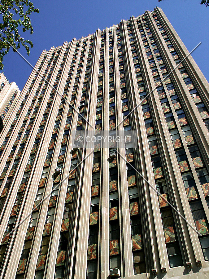 Looking up the south facade