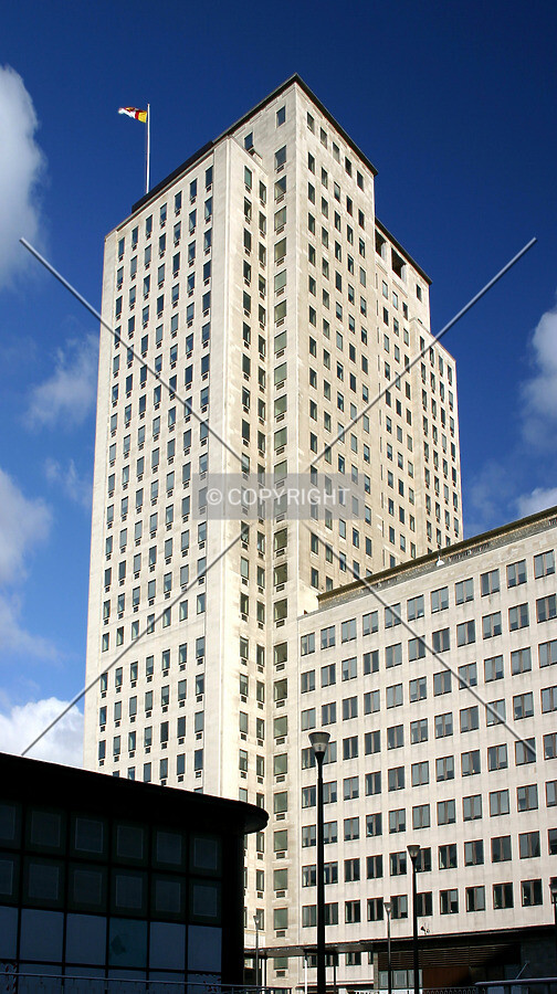 View of the south and east façades from York Road