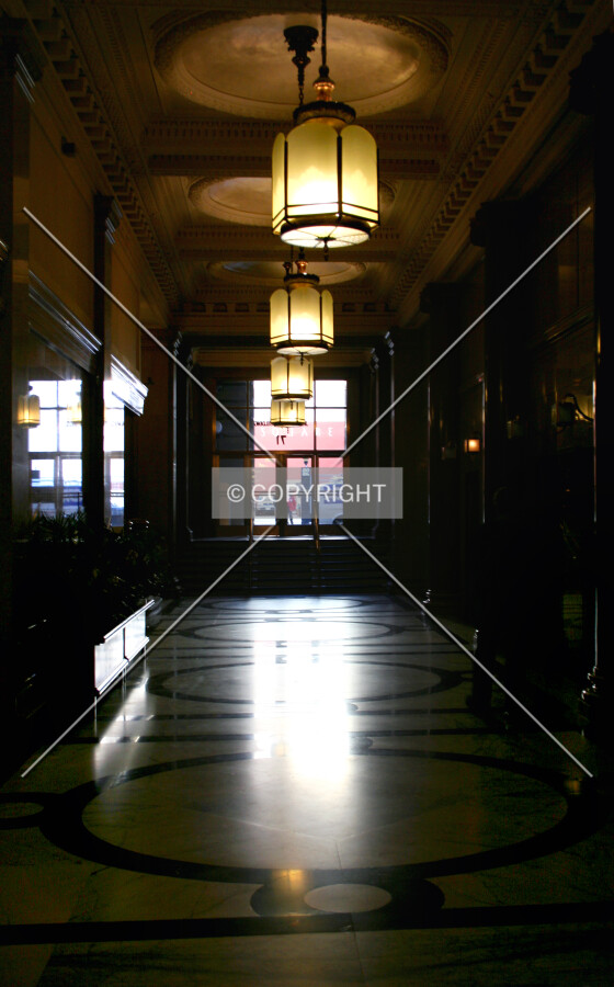 Main lobby looking to the back entrance