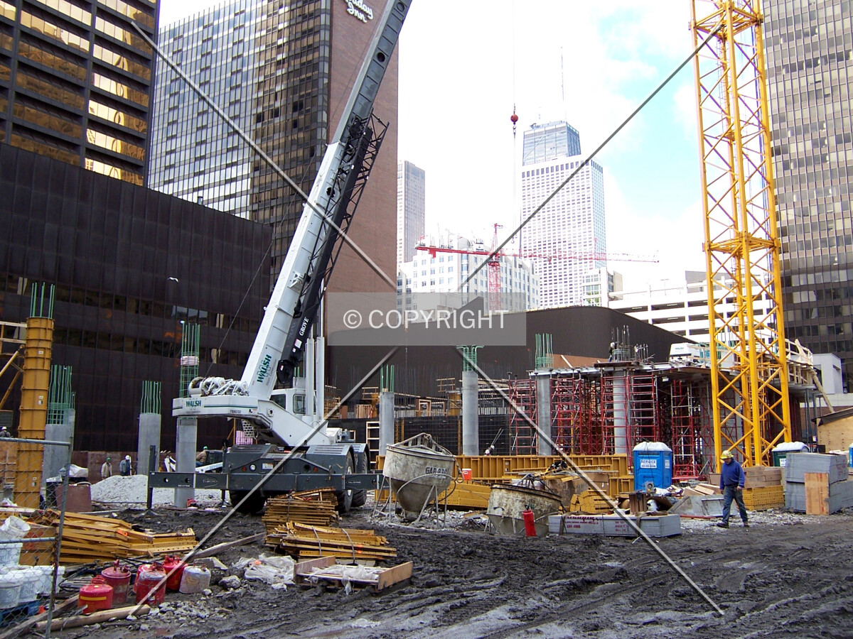 Looking northwest into the site from Grand Avenue