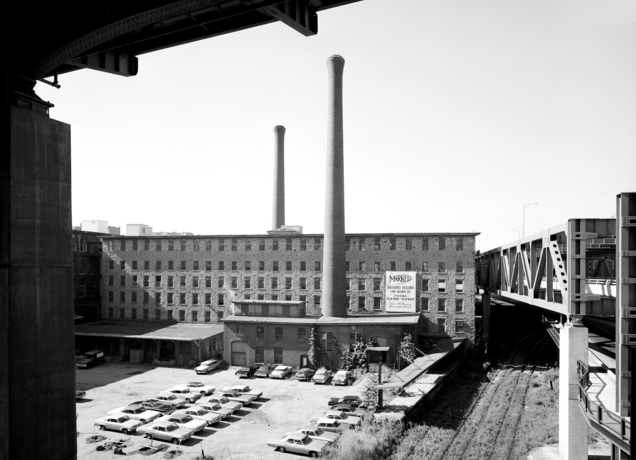 Vintage view from the north beneath the Braga Bridge
