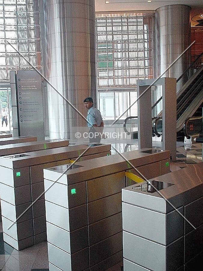 Security features at the ground floor entrance