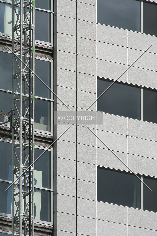 Detail of the almost finished facade