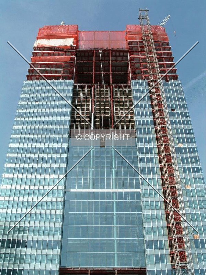 Looking straight up from Churchill Place